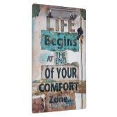 Zitat Leben beginnt am Ende der Komfort-Zone Klemmbrett (Rechts)