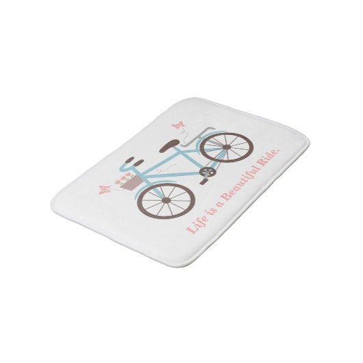 Zitat Leben ist ein schöner Rad-Bathmat Badematte (Schrägansicht)