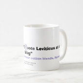 Zitat Leviticus bei mir nicht - Funny Mug Kaffeetasse (VorderseiteRechts)