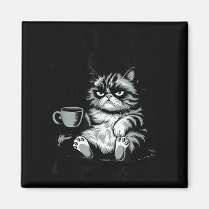 Zitat lustige Katze hier wach nicht schubsen Tierl Magnet