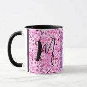 Zitat meiner Schwester | Rosa Mit Monogramm Gesche Tasse (Links)