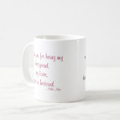 Zitat mit der Mitteilungs-"Liebe" Tasse (Vorderseite Links)