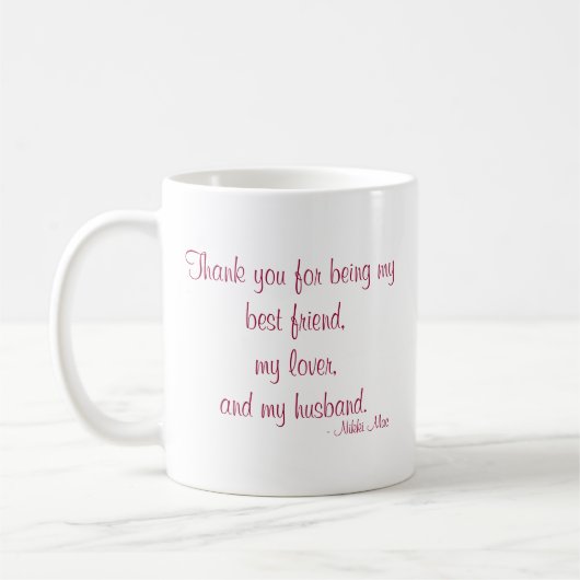 Zitat mit der Mitteilungs-"Liebe" Tasse (Links)