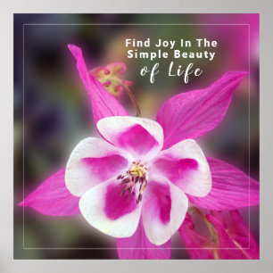 Zitat mit Foto zur kolumbianischen Blume Poster