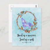 Zitat mit Howling Wolf Aquarellbilder Postkarte (Vorne/Hinten)