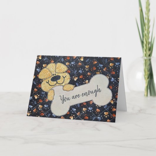 Zitat mit Hund und Knochen Karte (Vorderseite)