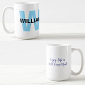 Zitat mit moderner Monogram-Initial und Name Kaffeetasse
