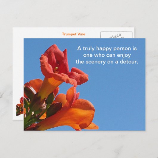 Zitat mit Trumpet-Weinkarte Postkarte (Vorne/Hinten)