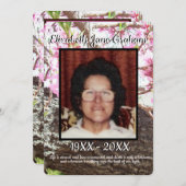 Zitat Pfirsichblüte Baum Hintergrund Beerdigung Programm (Vorne/Hinten)