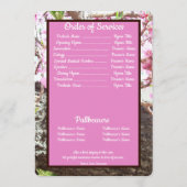 Zitat Pfirsichblüte Baum Hintergrund Beerdigung Programm (Rückseite)