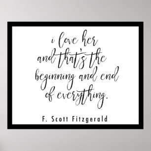 Zitat-Plakat F. Scott Fitzgerald Poster