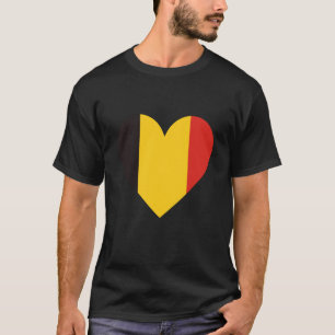Zitat Pommes Belgische Flagge Einfaches Herz Liebe T-Shirt