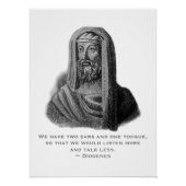 Zitat Portrait griechischen Philosophen Diogenes C Poster (Vorderseite)