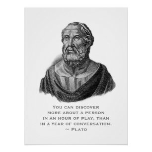 Zitat-Porträt des antiken griechischen Philosophen Poster