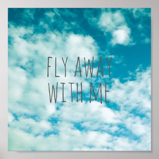 Zitat Poster Blau Himmel Natur Foto mit Text (Vorne)