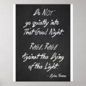 Zitat-Poster - Dylan Thomas - Rage Poster (Vorne)