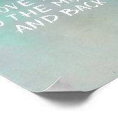 Zitat Poster Liebe Sie zum Mond und zurück (Ecke)