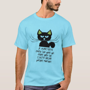 Zitat protest Katz Schwarzer bringt Unglück T-Shirt
