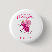 Zitat Proudly Bridezilla Queen Bee Cartoon Button (Vorderseite)