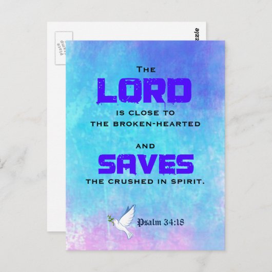 Zitat-Psalm 34:18 Postkarte (Vorne/Hinten)