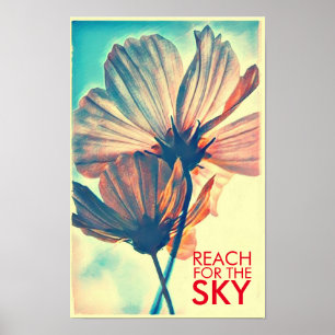 Zitat Rosa Kosmos Greife Nach dem Himmel Poster