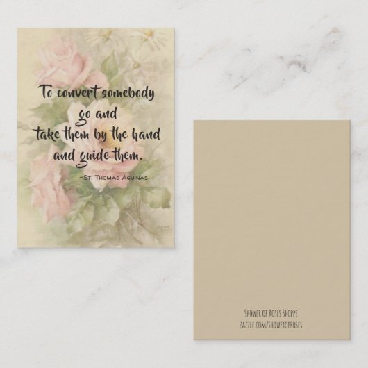 Zitat-Rosen-heilige Karte St Thomas Thomas von (Vorne/Hinten)