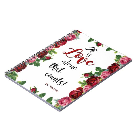 Zitat-Rosen-Liebe St. Therese Notizblock (Linke Seite)