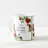 Zitat-Rosen St. Therese rot Kaffeetasse (Vorderseite Links)