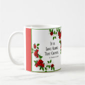 Zitat-Rosen St. Therese rot Kaffeetasse (Links)