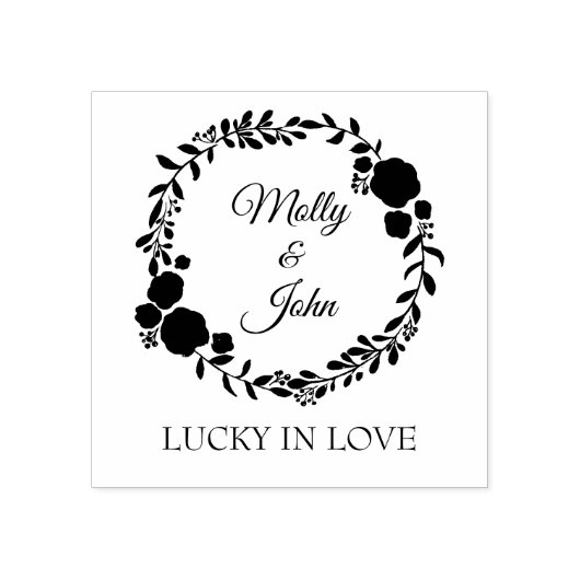 Zitat Rustic Monogram Wreath Custom Wedding Gummistempel (Prägung)