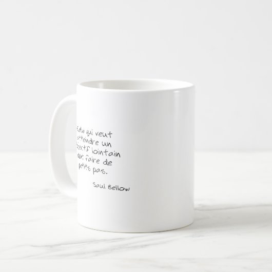 Zitat Saul Bell Kaffeetasse (Vorderseite Links)