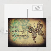 Zitat Schmetterling glauben Postkarte (Vorne/Hinten)