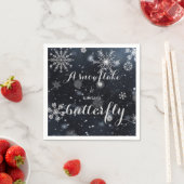 Zitat "Schneeflocke ist Winterschmetterling" Serviette (Beispiel)