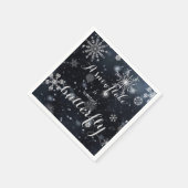 Zitat "Schneeflocke ist Winterschmetterling" Serviette (Ecke)