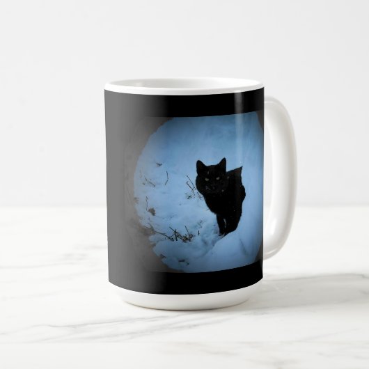 Zitat schwarzer Katze Groucho Marxs Kaffeetasse (VorderseiteRechts)