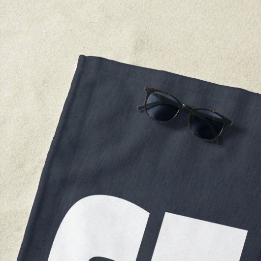 Zitat "Seas The Day" Fettschrift Strandtuch (Beispiel)