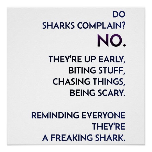Zitat "Shark Mindset" Poster (Vorderseite)