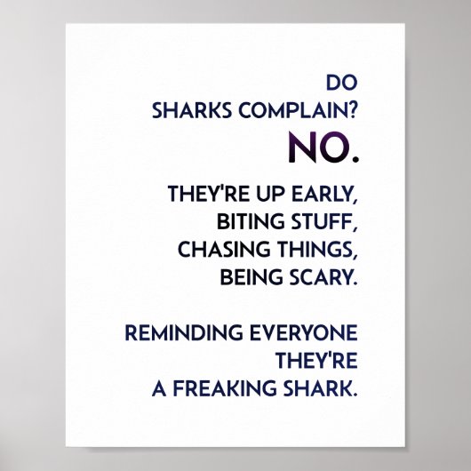 Zitat "Shark Mindset" Poster (Vorne)