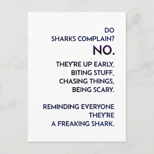 Zitat "Shark Mindset" Postkarte (Vorderseite)