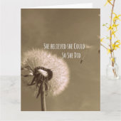 Zitat: Sie glaubte, sie könne es, also tat sie es Karte (Gelbe Blume)