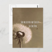 Zitat: Sie glaubte, sie könne es, also tat sie es Postkarte (Vorne/Hinten)