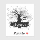 Zitat-Silhouette Harry- Potterbann-| immer Aufkleber (Blatt)