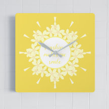 Zitat Sonnenschein Gelb Daisy Blume Wall Uhr