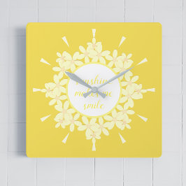 Zitat Sonnenschein Gelb Daisy Blume Wall Uhr