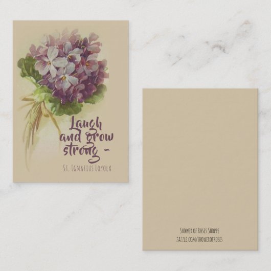 Zitat St Ignatius Loyola mit Blumen-heiliger Karte (Vorne/Hinten)