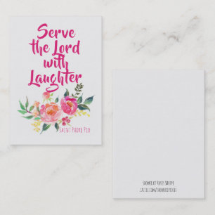 Zitat St. Padre Pio mit Blumen-heiliger Karte