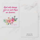 Zitat St. Padre Pio mit Blumen-heiliger Karte (Vorne/Hinten)