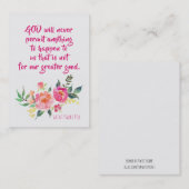 Zitat St. Padre Pio mit Blumen-heiliger Karte (Vorne/Hinten)