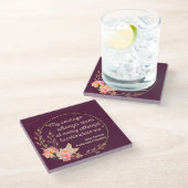 Zitat "Stolz und Vorurteile" I - Niedlicher Stil Glasuntersetzer (Schrägansicht)