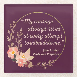 Zitat "Stolz und Vorurteile" I - Niedlicher Stil Glasuntersetzer